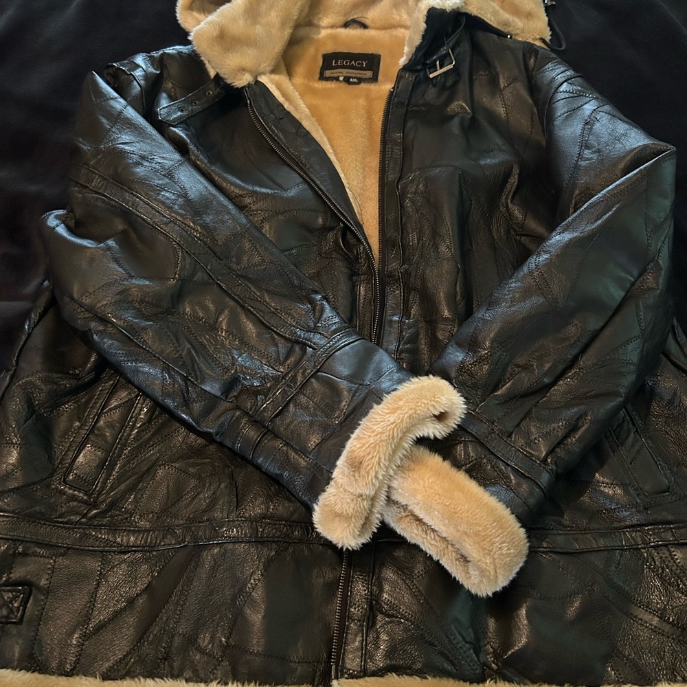 Legacy Black Jacket with Cream Faux Fur